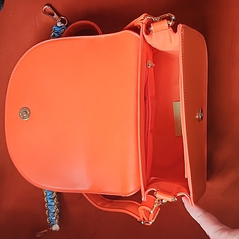 Orange Purse With Double Straps - Picture 2 of 4